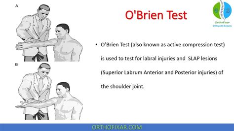 o'brien compression test|labrum tear shoulder special test.